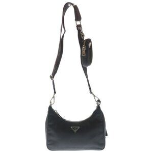 Prada Re Edition Shoulder Bag Crossbody Black Nylon Leather